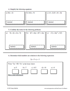 6.EE Assessment (Expressions & Equations)