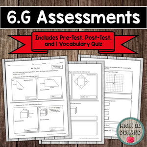 6th Grade Math Assessments (EDITABLE)