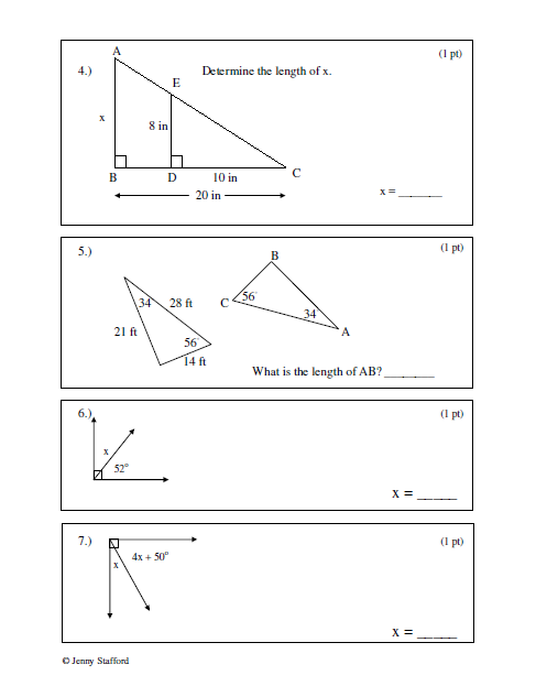 7th Grade Math Worksheets Triangles Measurement Worksheet For 7th