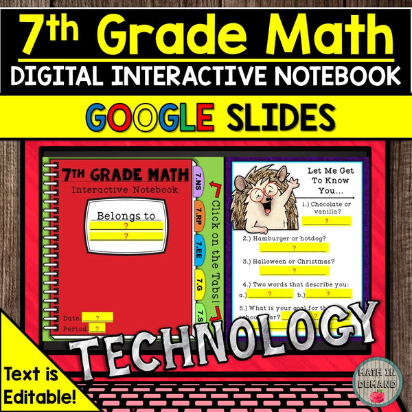 7th Grade Math Digital Notebook - Math in Demand