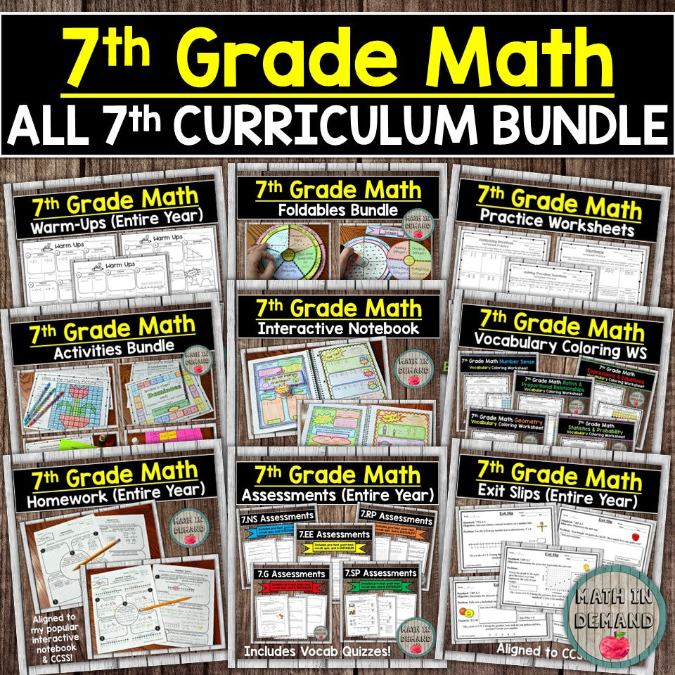 7th Grade Math Entire Curriculum - Math in Demand