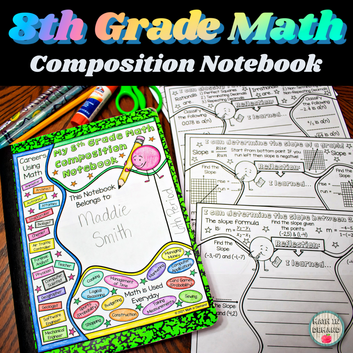 8th Grade Math Composition Notebook