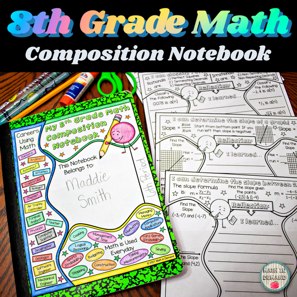 8th Grade Math Composition Notebook Math in Demand