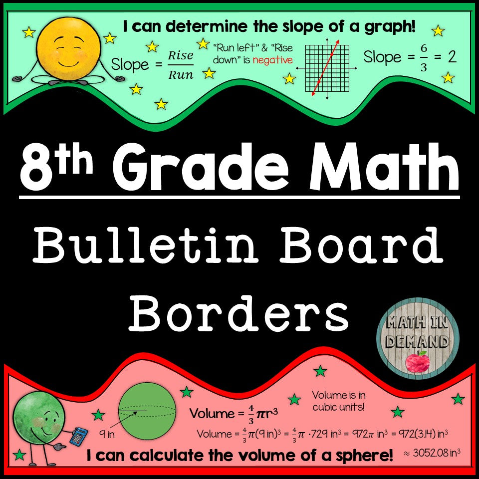 8th Grade Math Bulletin Board Borders