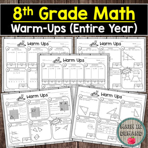 6th, 7th, and 8th Grade Math Warm-Ups Bundle