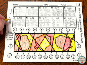 Converting Repeating Decimals into Fractions Stained Glass Fall Edition