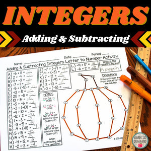 Adding and Subtracting Integers 7th Grade Math Fall Pumpkin Thanksgiving