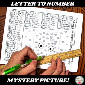 Adding & Subtracting Integers Letter to Number Halloween Activity