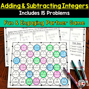 Adding & Subtracting Integers Partner Activity
