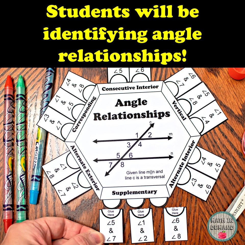 Angle Relationships Puzzle Activity Great for Math Notebooks DIGITAL