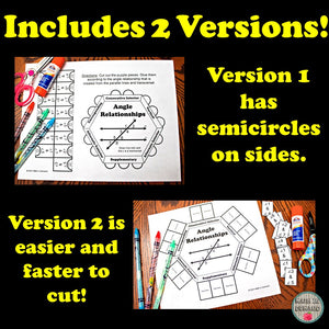Angle Relationships Puzzle Activity Great for Math Notebooks DIGITAL & PAPER