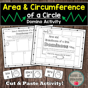 Area and Circumference of a Circle Dominoes Activity
