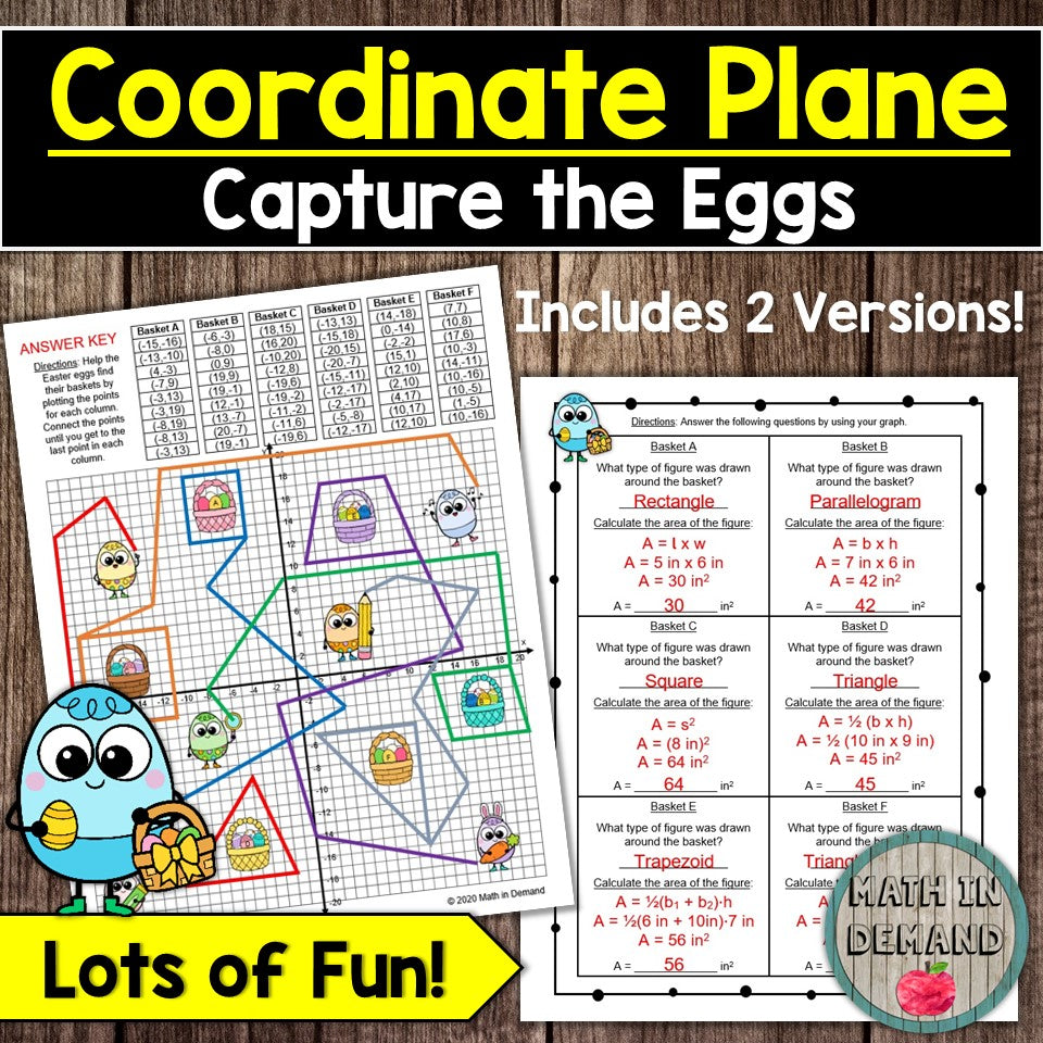 Area of Polygons in the Coordinate Plane Easter Version (Capture the Eggs)
