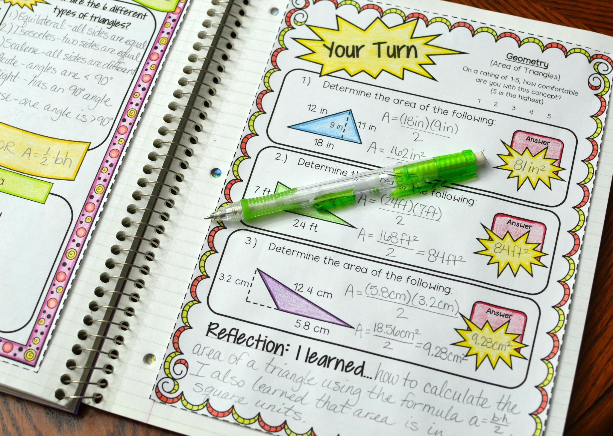 Learning Notebook Class 6 6th Grade Math Interactive Notebook - Math in Demand