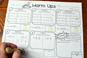 7th Grade Math Warm-Ups
