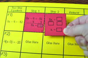 Two-Step Equations Card Sort Activity