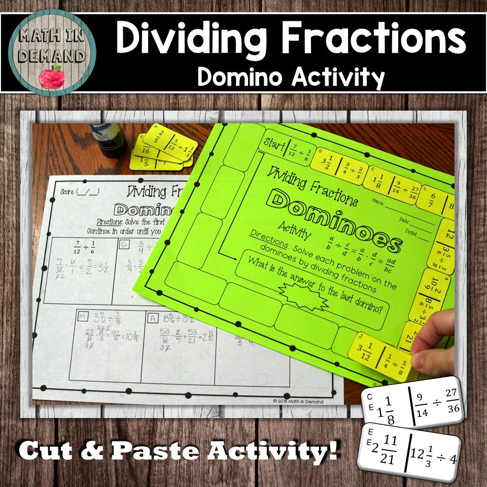 Dividing Fractions Dominoes Activity