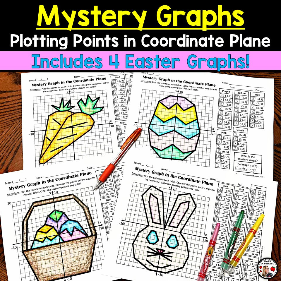 Easter Mystery Graphs Plotting Points in the Coordinate Plane