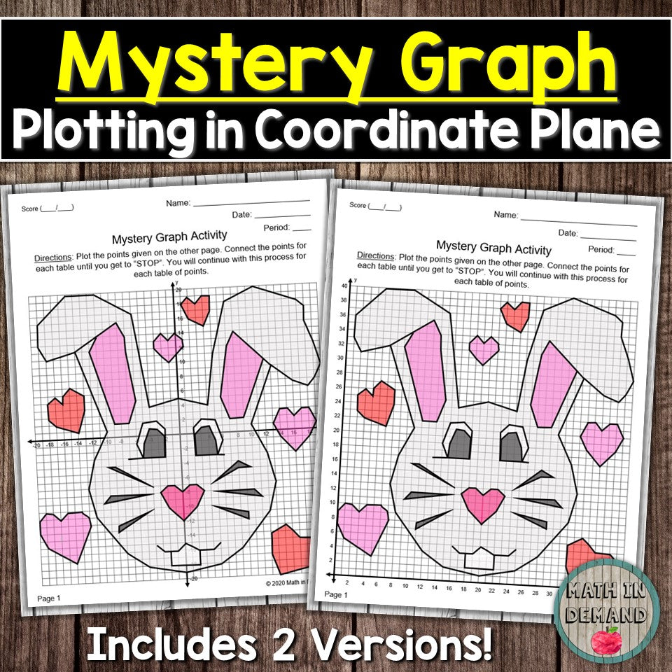 Easter Bunny Mystery Graph (Plotting Points in the Coordinate Plane)