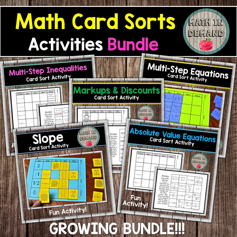 Math Card Sort Activities Bundle