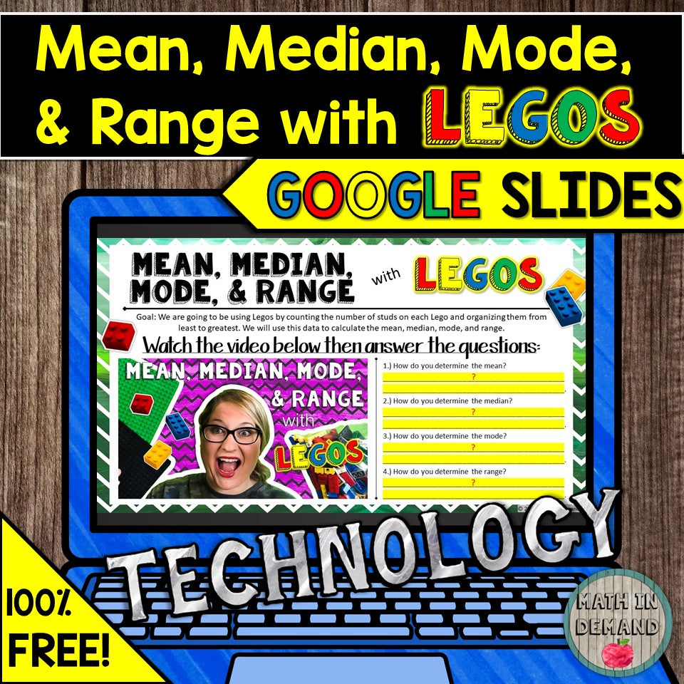 Mean, Median, Mode, and Range with Legos in Google Slides Distance Lea ...