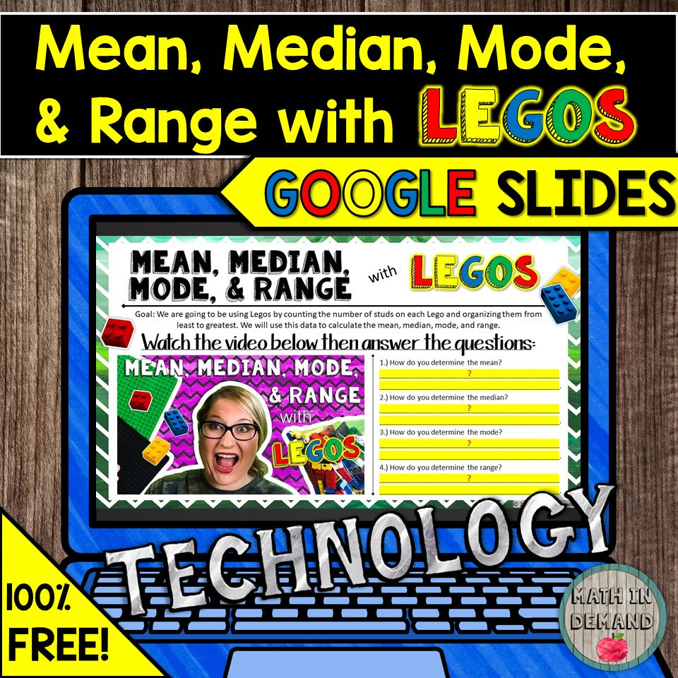Mean, Median, Mode, and Range with Legos in Google Slides Distance Learning