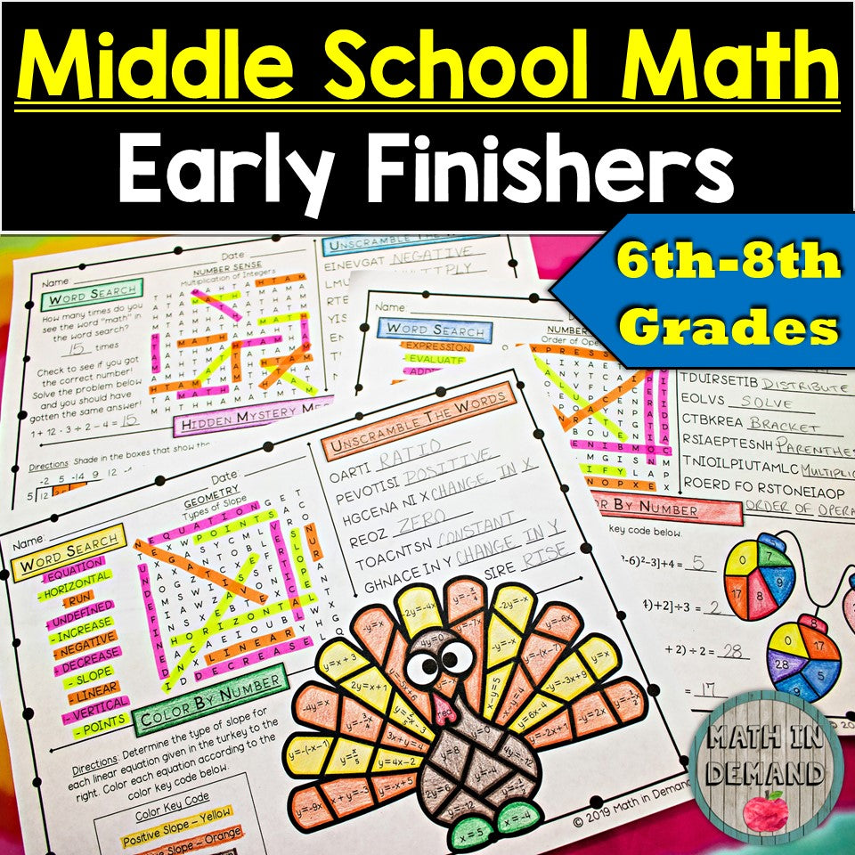 Middle School Math Early Finishers
