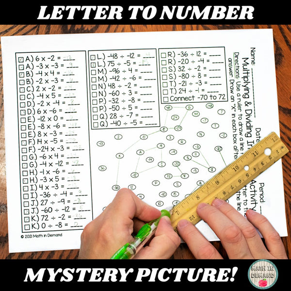 Multiplying & Dividing Integers Letter to Number Halloween Activity ...