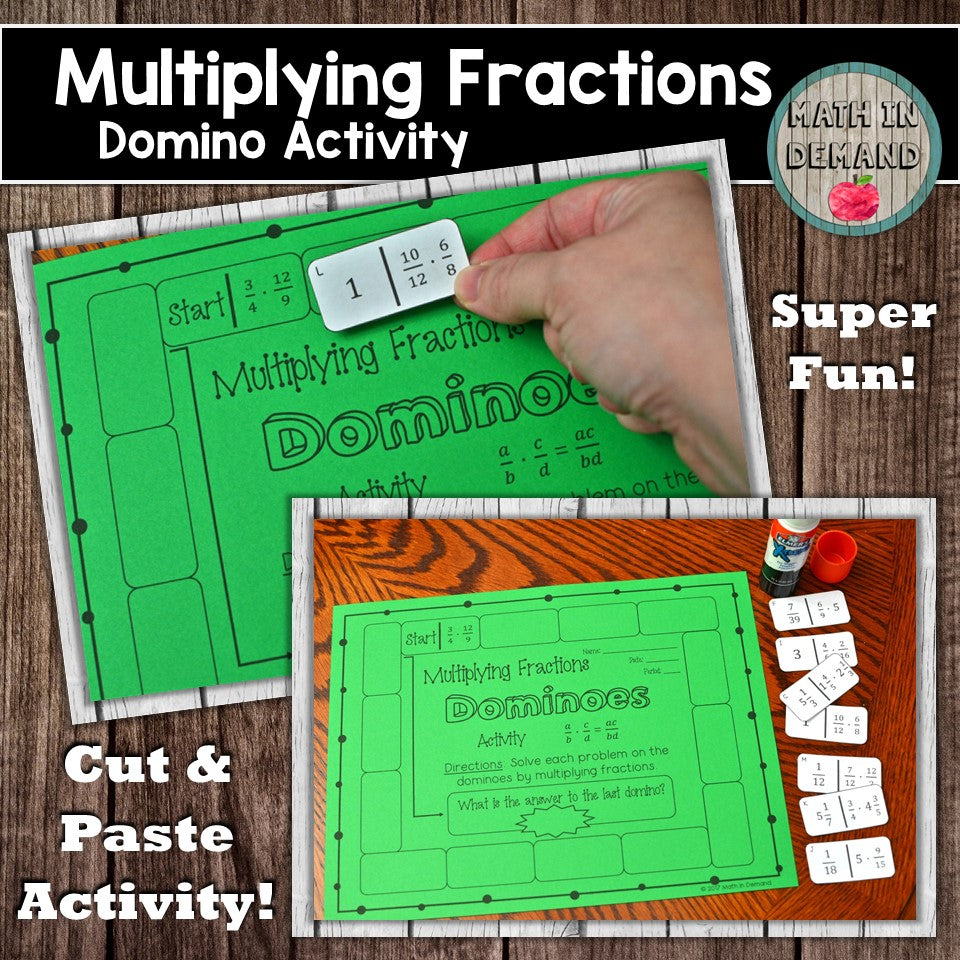 Multiplying Fractions Dominoes Activity