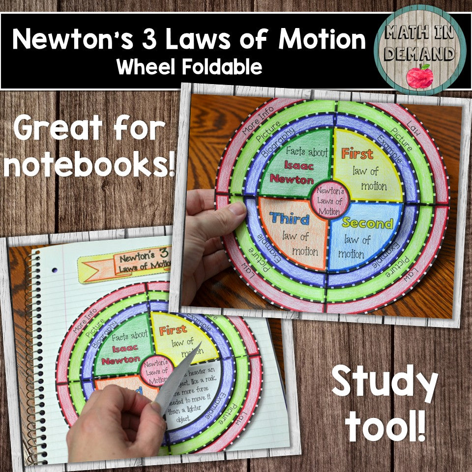 Newton's 3 Laws of Motions (Great for Science Interactive Notebooks)