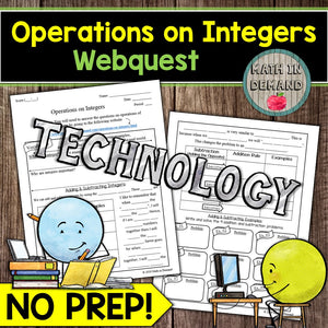 Operations on Integers Webquest (Adding, Subtracting, Multiplying, and Dividing Integers)