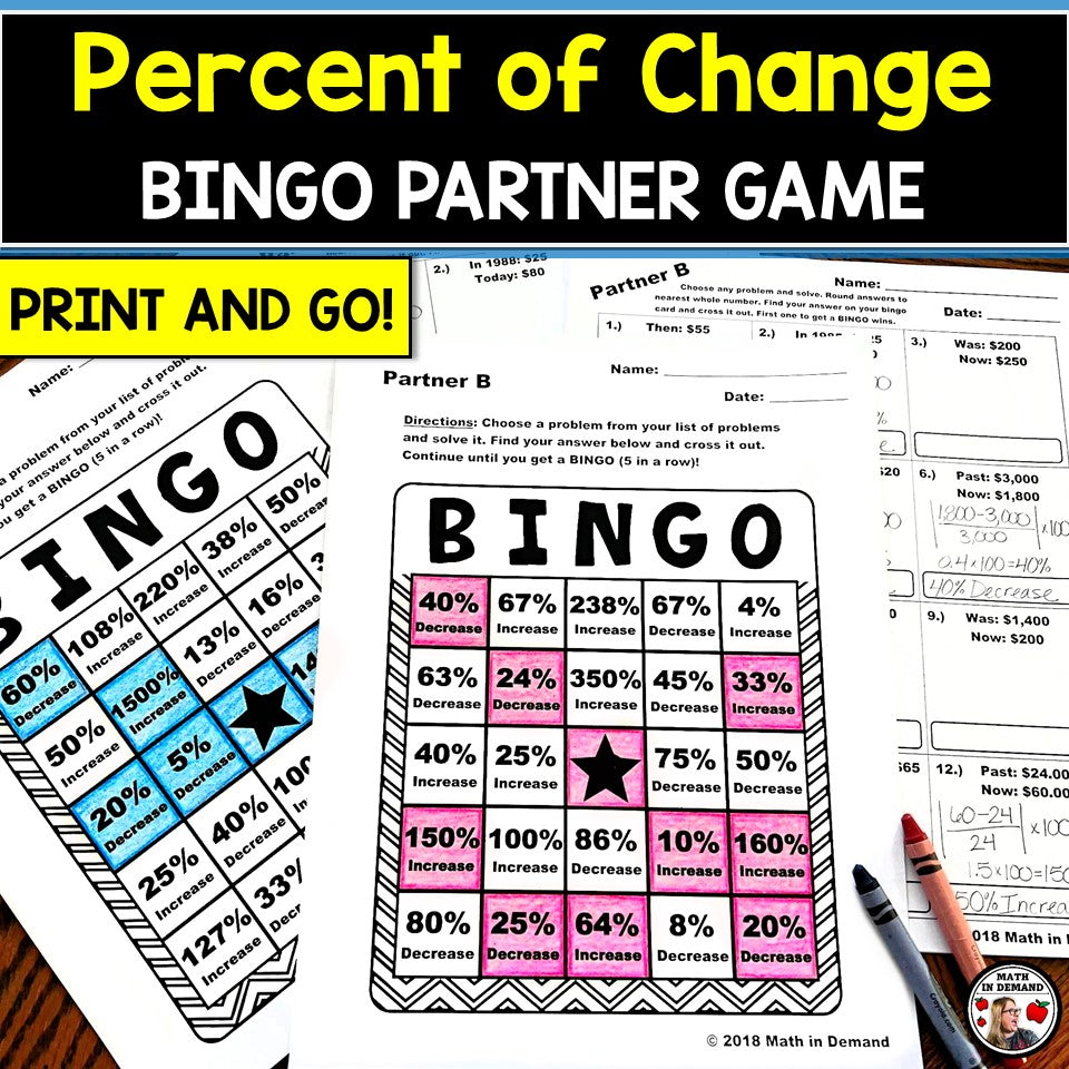 Percent of Change Bingo Partner Game