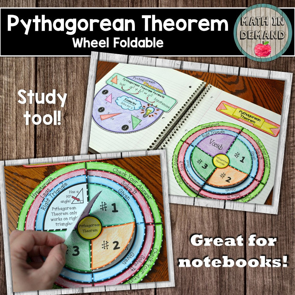 Pythagorean Theorem Wheel Foldable