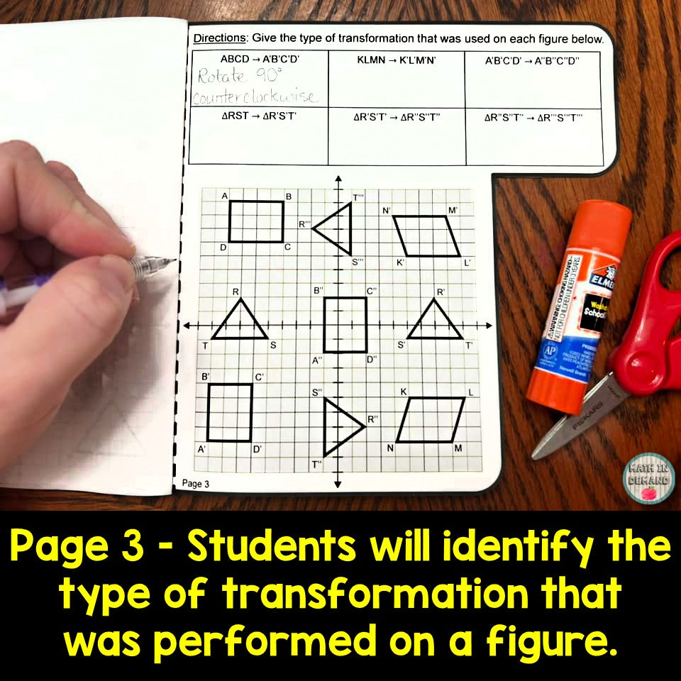Transformations Booklet (Reflections, Rotations, and Translations ...