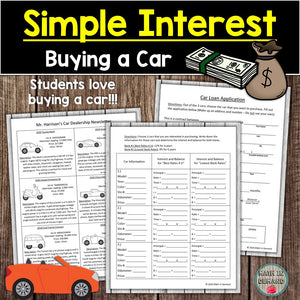 Simple Interest Activity Buying a Car