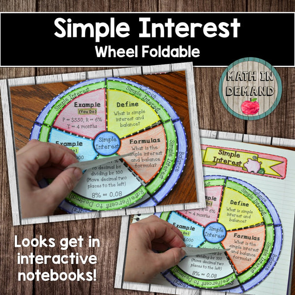 Simple Interest Wheel Foldable - Math in Demand