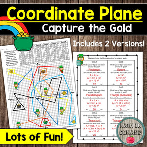 Area of Polygons in the Coordinate Plane St. Patty's Edition (Capture the Gold)