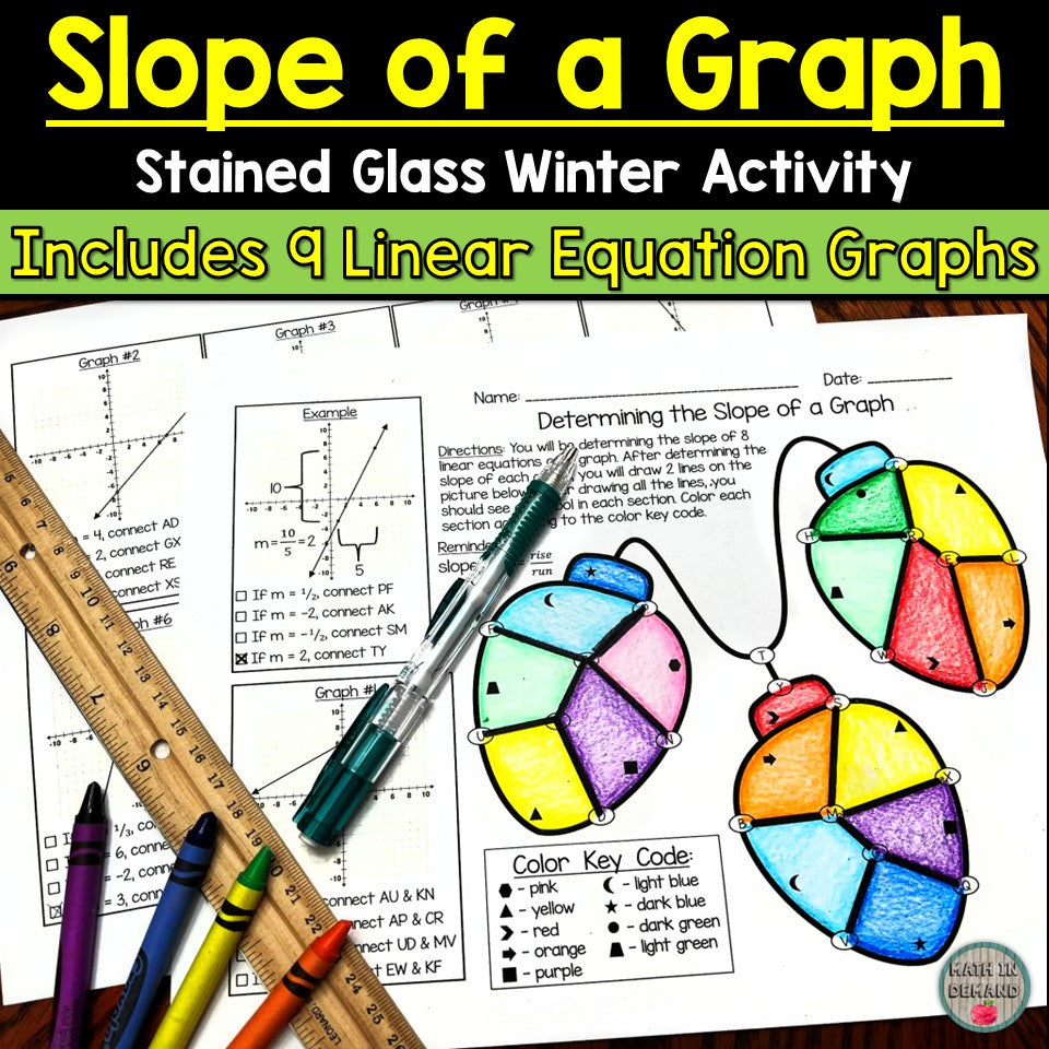 Slope of a Graph Christmas Lights Stained Glass
