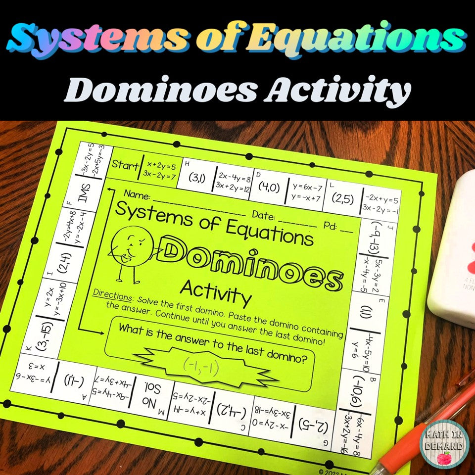 Systems of Equations Dominoes Activity
