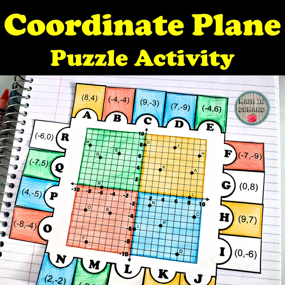 Plane Image Math The Coordinate Plane Puzzle Activity Math Interactive Notebooks PAPER ...