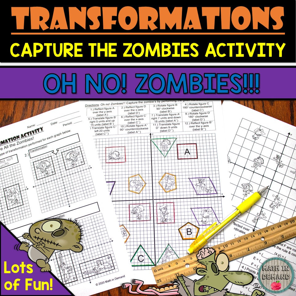 Transformation Math Worksheets Transformations Of 2D Shapes Math