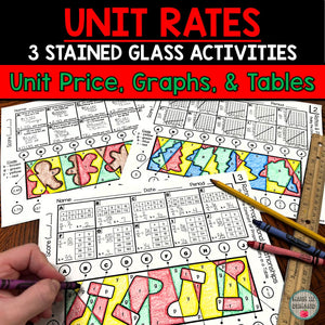 Unit Rates Stained Glass Winter Edition Proportional Relationships Unit Price
