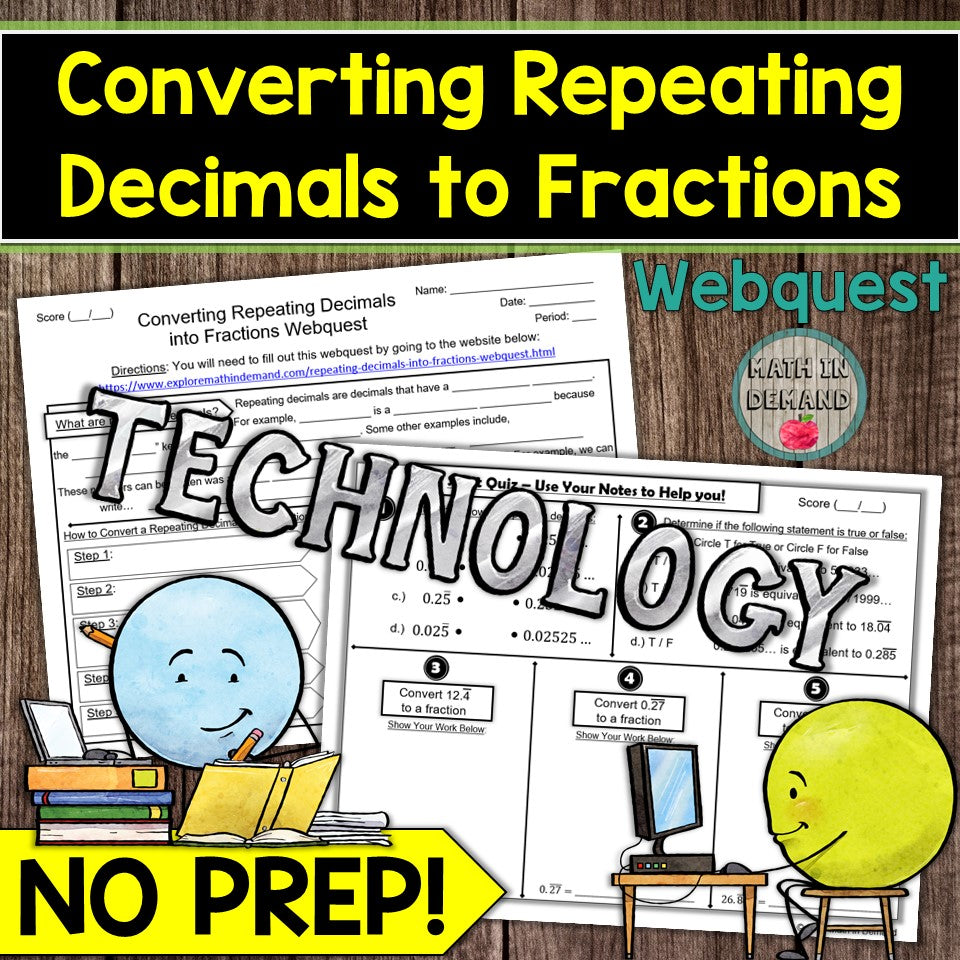 Converting Repeating Decimals Into Fractions Webquest Math In Demand Converting repeating decimals into fractions webquest math in demand
