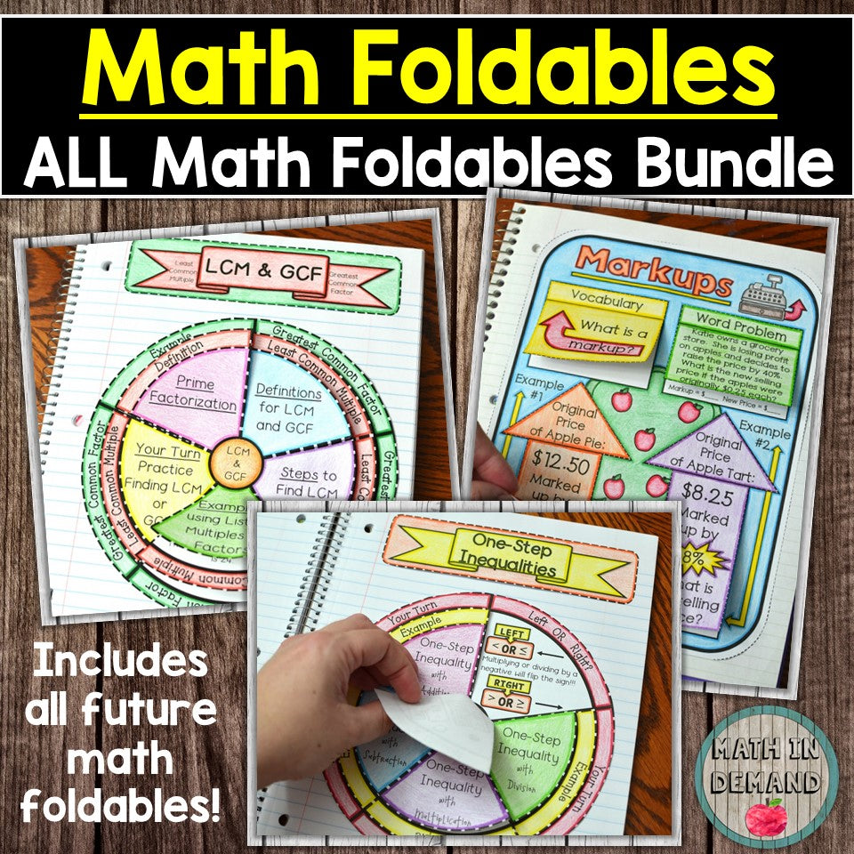 Math Foldables - Math in Demand
