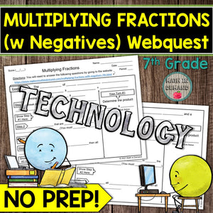 Multiplying Fractions Webquest (Includes Negatives)